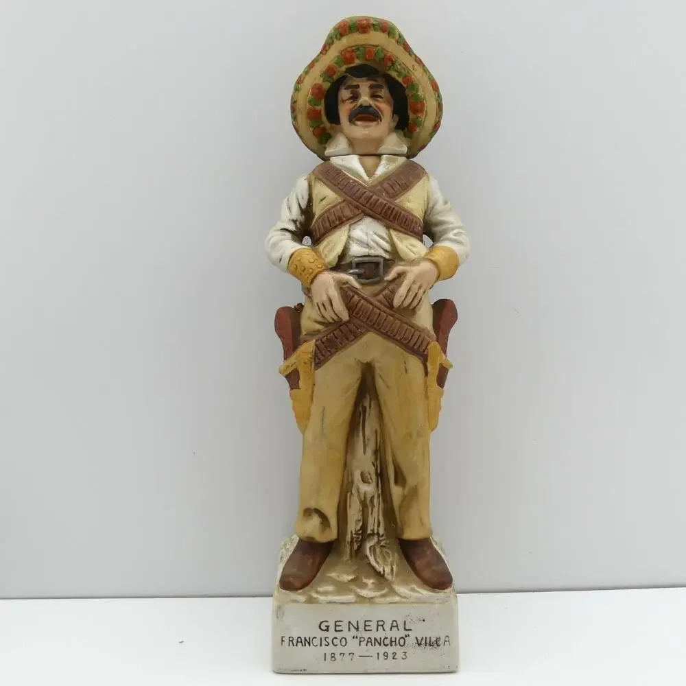 VTG Pancho Villa Imported Tequila 1.6 oz Figural Bottle Decanter Empty Mexico